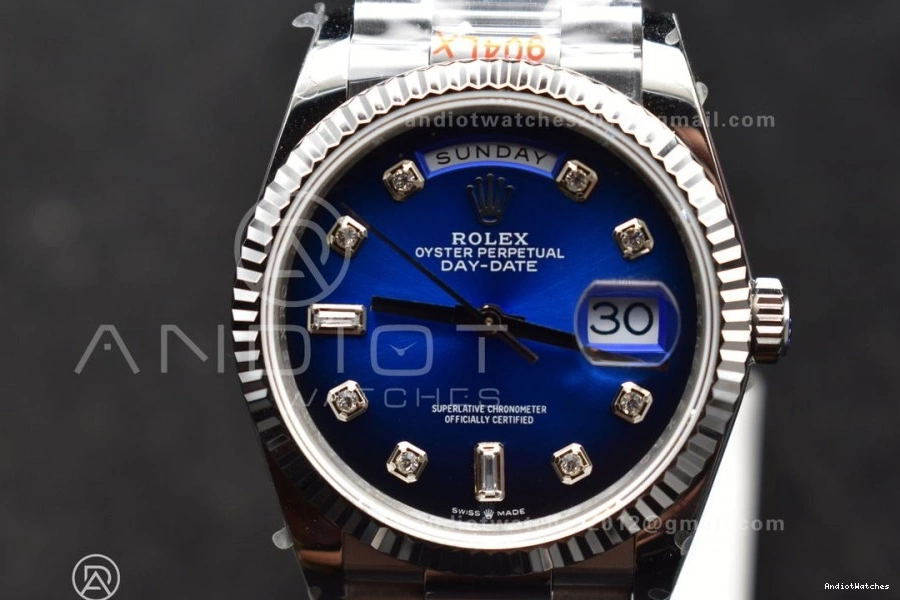 Diamond Dial 904L Bracelet Blue (Gain 36 Edition QF V5 vr3255 677 SS DayDate on Best President FlexibleFit Weight) Steel 0121